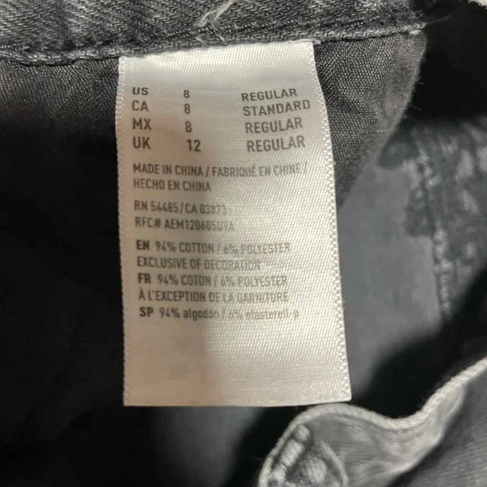 Black floral denim jeans American Eagle - Picture 3 of 3